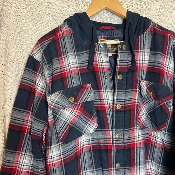 Legendary Outfitters Men’s Shirt Jacket w/Hood, Black Red Blue Flannel Size XL - Picture 6 of 10